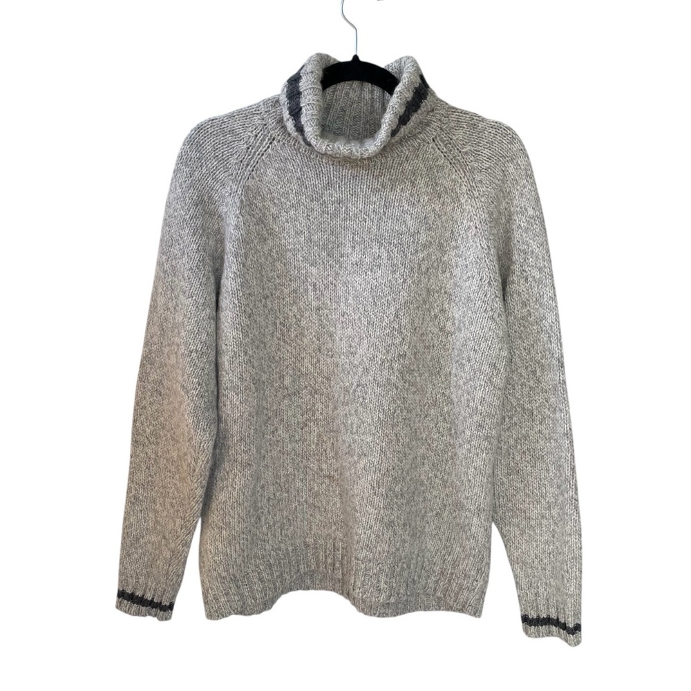 L.L. Bean Vintage Cozy Wool Turtleneck Sweater Grey L